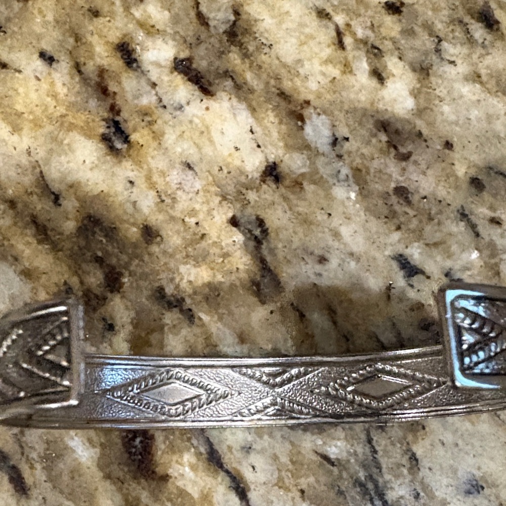 Silver Patterned Cuff Bracelet - image 4